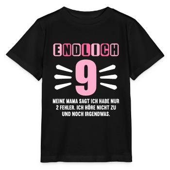 Endlich 9 Mama sagt hab nur 2 Fehler 9. Geburtstag - Stanley/Stella Kinder T-Shirt MINI CREATOR  - Schwarz - Vorne - Mikhail (115cm)