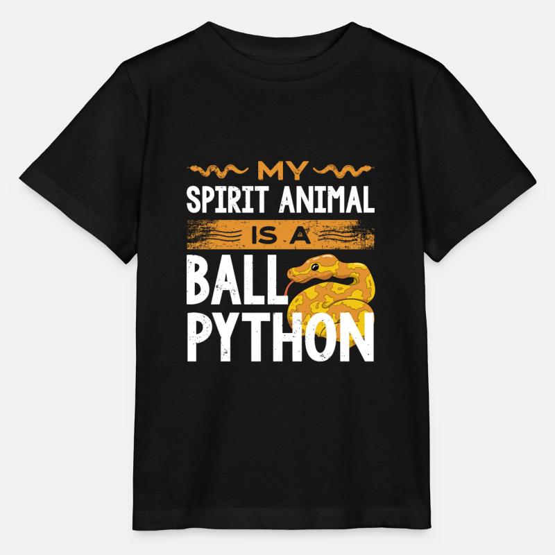 Mon animal spirituel est un python boule de banane - T-shirt bio MINI CREATOR Stanley/Stella Enfant - noir