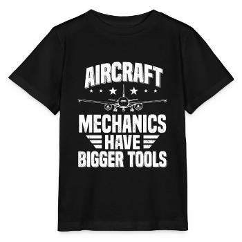 Les mécaniciens d’aéronefs ont de plus gros outils pour l’aviation - T-shirt bio MINI CREATOR Stanley/Stella Enfant - noir - Devant - Mikhail (115cm)