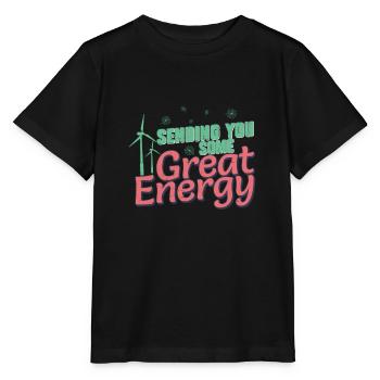 Ich schicke Ihnen viel Energie Lustiger - Stanley/Stella Kinder T-Shirt MINI CREATOR  - Schwarz - Vorne - Mikhail (115cm)