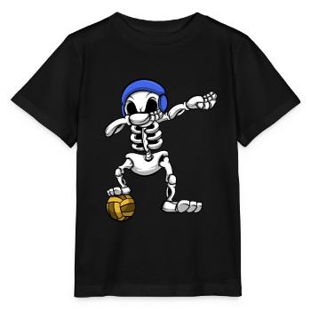 Wasserball-Teamplayer Dabbing Skeleton Wassersport - Stanley/Stella Kinder T-Shirt MINI CREATOR  - Schwarz - Vorne - Mikhail (115cm)