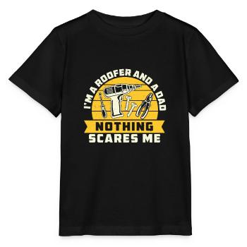 Roofing Constraction A Roof Contractor For A - Stanley/Stella MINI CREATOR Kids’ T-Shirt - black - Front - Mikhail (115cm)