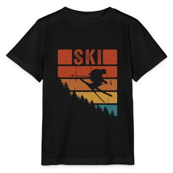 Skier Skifahren Vintage Berg Wintersport Ski - Stanley/Stella Kinder T-Shirt MINI CREATOR  - Schwarz - Vorne - Mikhail (115cm)