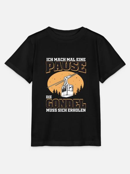Pause Bergbahn Gondel Seilbahn Lustig - Stanley/Stella Kinder T-Shirt MINI CREATOR - Schwarz