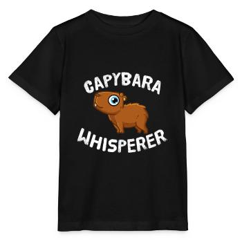 Capybara Whisperer Amoureux des animaux Capybara - T-shirt bio MINI CREATOR Stanley/Stella Enfant - noir - Devant - Mikhail (115cm)