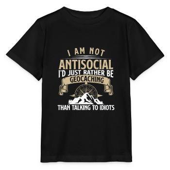 Ich bin nicht antisozial Lustiger - Stanley/Stella Kinder T-Shirt MINI CREATOR  - Schwarz - Vorne - Mikhail (115cm)
