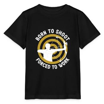 Born To Shoot Funny Archery Bow Shooting Arrow - Stanley/Stella MINI CREATOR Kids’ T-Shirt - black - Front - Mikhail (115cm)