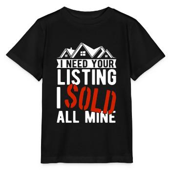 Agent immobilier Courtier Courtier Maison Vendeur - T-shirt bio MINI CREATOR Stanley/Stella Enfant - noir - Devant - Mikhail (115cm)