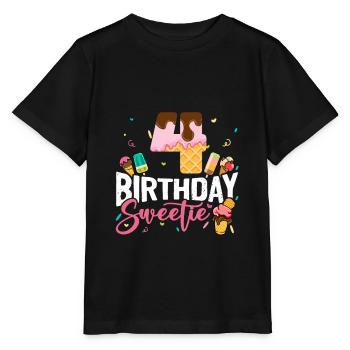 4 Jahre Alt Eiscreme B-Day 4. Geburtstag Eis - Stanley/Stella Kinder T-Shirt MINI CREATOR  - Schwarz - Vorne - Mikhail (115cm)