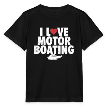 I Love Motor Bootfahren Lustig Bootfahren - Stanley/Stella Kinder T-Shirt MINI CREATOR  - Schwarz - Vorne - Mikhail (115cm)