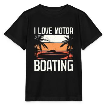 I Love Motor Bootfahren Lustig Bootfahren - Stanley/Stella Kinder T-Shirt MINI CREATOR  - Schwarz - Vorne - Mikhail (115cm)