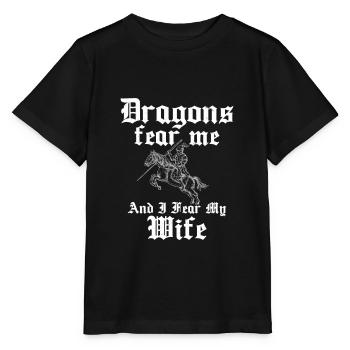 Drachen Fear Me Lustiges Ritterspiel Lance Buhurt - Stanley/Stella Kinder T-Shirt MINI CREATOR  - Schwarz - Vorne - Mikhail (115cm)