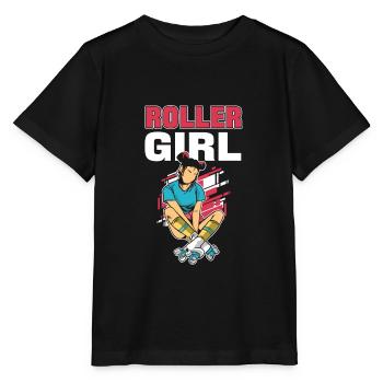 Roller Girl Roller Skating Skater Rollerblades - Stanley/Stella Kinder T-Shirt MINI CREATOR  - Schwarz - Vorne - Mikhail (115cm)