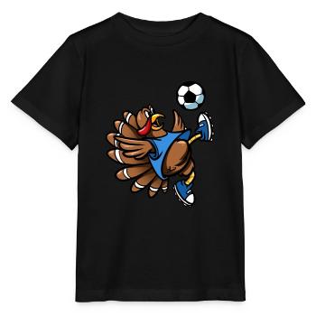 Thanksgiving Soccer Turkey Bicycle Kick Men Boys - Stanley/Stella MINI CREATOR Kids’ T-Shirt - black - Front - Mikhail (115cm)
