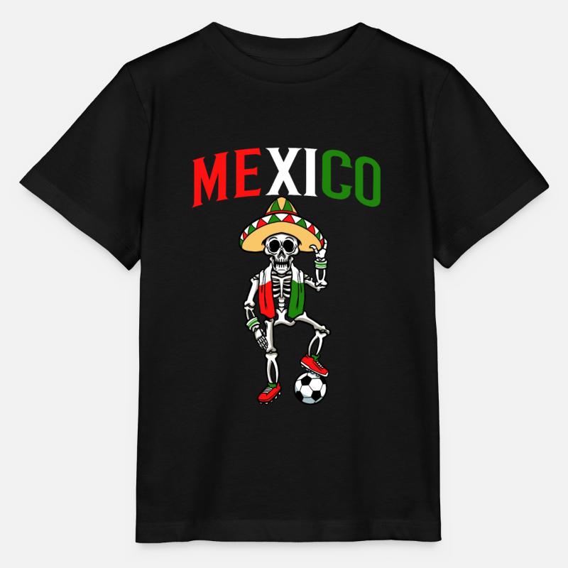 Skeleton Boy Men Mexique Footballeur - T-shirt bio MINI CREATOR Stanley/Stella Enfant - noir