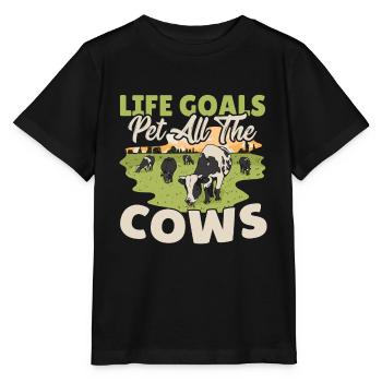 Vache Vaches Muh Pis Vache laitière Ferme Vache Crâne de vache Éleveur - T-shirt bio MINI CREATOR Stanley/Stella Enfant - noir - Devant - Mikhail (115cm)