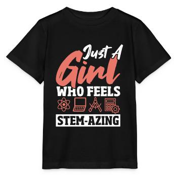 Steministin Wissenschaft Technologie Frauenrechte - Stanley/Stella Kinder T-Shirt MINI CREATOR  - Schwarz - Vorne - Mikhail (115cm)