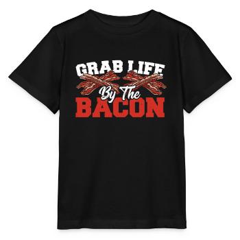 Bacon Petit déjeuner Jambon Porc - T-shirt bio MINI CREATOR Stanley/Stella Enfant - noir - Devant - Mikhail (115cm)
