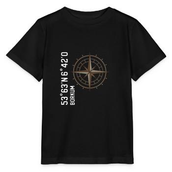 Borkum Koordinaten - Stanley/Stella Kinder T-Shirt MINI CREATOR  - Schwarz - Vorne - Mikhail (115cm)