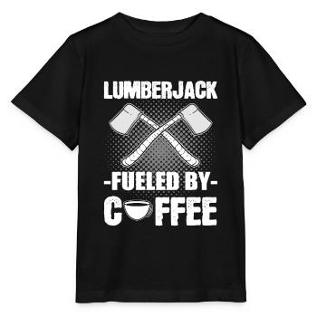 Lumberjack Fueled by Coffee Woodcutter Forester - Stanley/Stella MINI CREATOR Kids’ T-Shirt - black - Front - Mikhail (115cm)