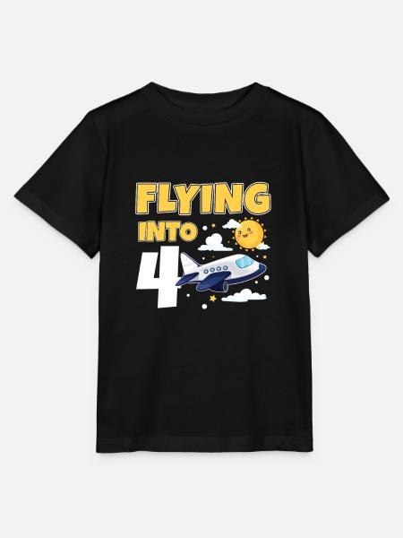 Flying Into 4 Flugzeugpilot 4 Jahre alt 4. - Stanley/Stella Kinder T-Shirt MINI CREATOR  - Schwarz