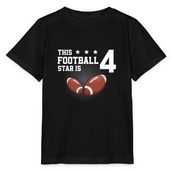 Football Star 4 American Football 4 Jahre alt 4. - Stanley/Stella Kinder T-Shirt MINI CREATOR  - Schwarz - Vorne - Mikhail (115cm)