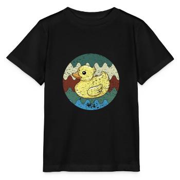 Badeente Retro - Stanley/Stella Kinder T-Shirt MINI CREATOR  - Schwarz - Vorne - Mikhail (115cm)
