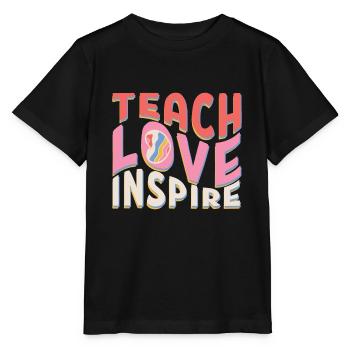 Teach Love Inspire Teacher Retro Groovy Teacher - Stanley/Stella Kinder T-Shirt MINI CREATOR  - Schwarz - Vorne - Mikhail (115cm)