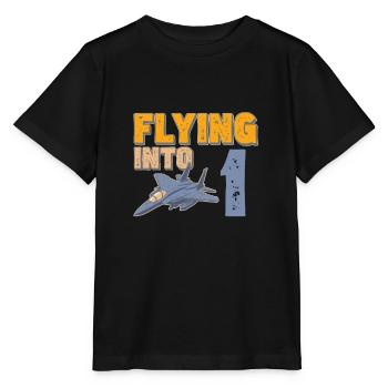 Flying Into 1 Fighter Jet 1 Year Old 1st Birthday - Stanley/Stella MINI CREATOR Kids’ T-Shirt - black - Front - Mikhail (115cm)
