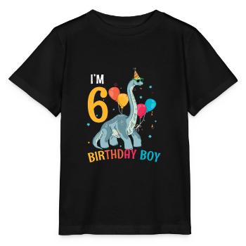 I'm 6 Birthday Boy Brachiosaurus 6 Year Old 6th - Stanley/Stella Kinder T-Shirt MINI CREATOR  - Schwarz - Vorne - Mikhail (115cm)