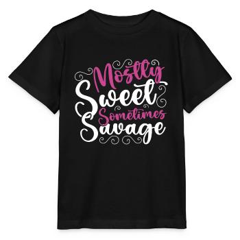 Mostly Sweet Sometimes Savage Women Empowerment - Stanley/Stella MINI CREATOR Kids’ T-Shirt - black - Front - Mikhail (115cm)
