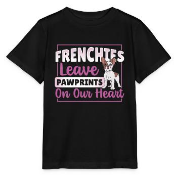 Frenchies Leave Pawprints on Our Heart French - Stanley/Stella MINI CREATOR Kids’ T-Shirt - black - Front - Mikhail (115cm)