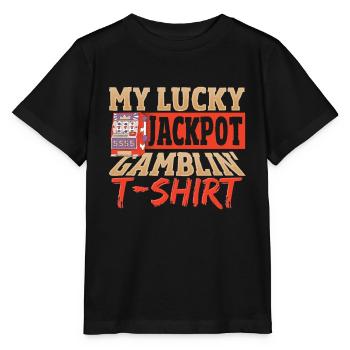 Ma machine à sous porte-bonheur Lucky Jackpot Gamblin' T-shirt - T-shirt bio MINI CREATOR Stanley/Stella Enfant - noir - Devant - Mikhail (115cm)