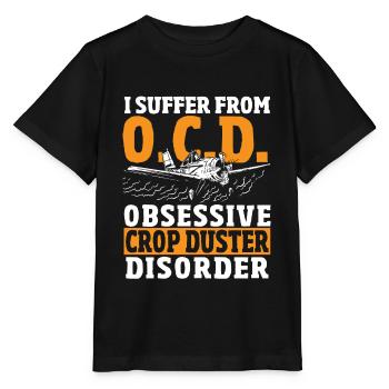 I Suffer From Obsessive Crop Duster Disorder Crop - Stanley/Stella Kinder T-Shirt MINI CREATOR  - Schwarz - Vorne - Mikhail (115cm)