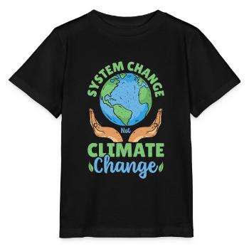 System Change Not Climate Change Global Warming - Stanley/Stella Kinder T-Shirt MINI CREATOR  - Schwarz - Vorne - Mikhail (115cm)