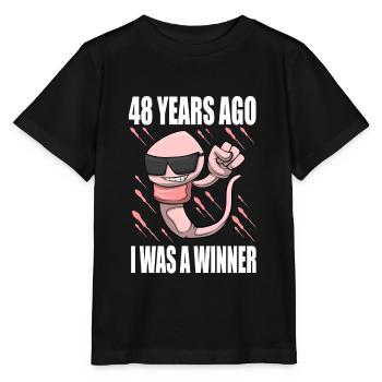 Homme Sperme Anniversaire 48 ans - T-shirt bio MINI CREATOR Stanley/Stella Enfant - noir - Devant - Mikhail (115cm)