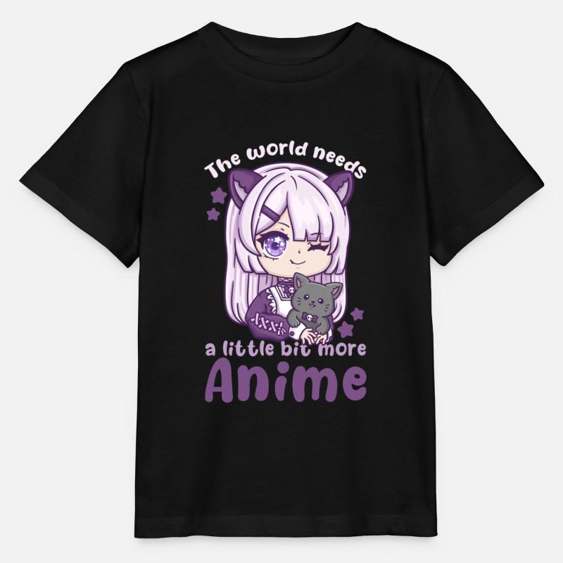 Le monde a besoin d’un peu plus d’anime I kawaii - T-shirt bio MINI CREATOR Stanley/Stella Enfant - noir