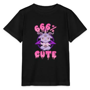 666% Cute Satanic Chibi Anime Kawaii Baphomet - Stanley/Stella Kinder T-Shirt MINI CREATOR  - Schwarz - Vorne - Mikhail (115cm)