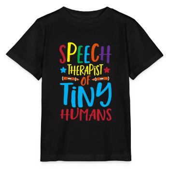 Orthophoniste pour les personnes minuscules - T-shirt bio MINI CREATOR Stanley/Stella Enfant - noir - Devant - Mikhail (115cm)