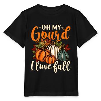 Oh ma gourde Happy Fall Y’all drôle citrouille cadeau - T-shirt bio MINI CREATOR Stanley/Stella Enfant - noir - Devant - Mikhail (115cm)