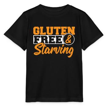 Sans gluten et affamé. Sans gluten - T-shirt bio MINI CREATOR Stanley/Stella Enfant - noir - Devant - Mikhail (115cm)