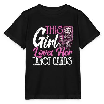 Cette fille aime ses cartes de tarot Cartes de Tarot - T-shirt bio MINI CREATOR Stanley/Stella Enfant - noir - Devant - Mikhail (115cm)