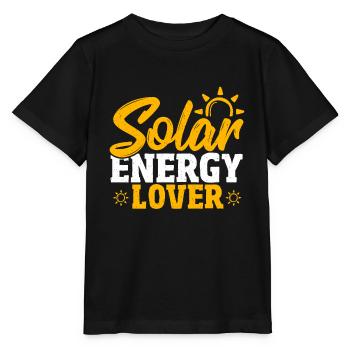 Liebhaber der Solarenergie Erneuerbare Energie - Stanley/Stella Kinder T-Shirt MINI CREATOR  - Schwarz - Vorne - Mikhail (115cm)