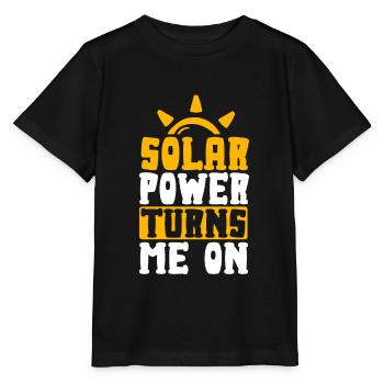 Solarenergie macht mich an Erneuerbare Energie - Stanley/Stella Kinder T-Shirt MINI CREATOR  - Schwarz - Vorne - Mikhail (115cm)