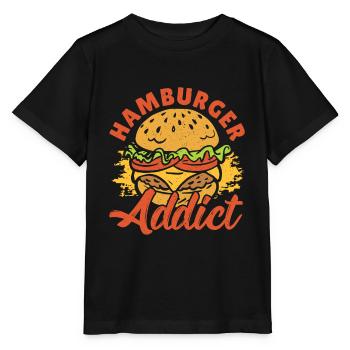 Hamburger Addict Hamburger Fast Food Lover - T-shirt bio MINI CREATOR Stanley/Stella Enfant - noir - Devant - Mikhail (115cm)