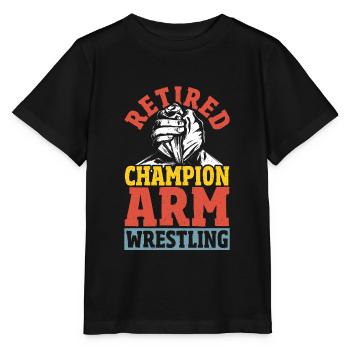 Champion im Armdrücken Armdrücker im Ruhestand - Stanley/Stella Kinder T-Shirt MINI CREATOR  - Schwarz - Vorne - Mikhail (115cm)