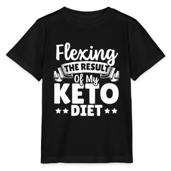 Flexing Das Ergebnis meiner Keto Diät Keto Diät - Stanley/Stella Kinder T-Shirt MINI CREATOR  - Schwarz - Vorne - Mikhail (115cm)