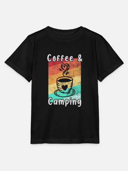 Camping und Kaffee - Stanley/Stella Kinder T-Shirt MINI CREATOR - Schwarz