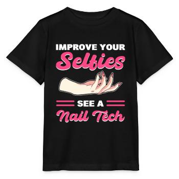 Verbessern Sie Ihre Selfies mit einem Nail Tech - Stanley/Stella Kinder T-Shirt MINI CREATOR  - Schwarz - Vorne - Mikhail (115cm)