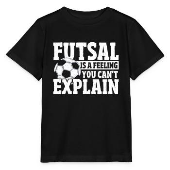 Futsal is een gevoel dat niet te verklaren is - Stanley/Stella Kinder-T-shirt MINI CREATOR  - zwart - Voor - Mikhail (115cm)